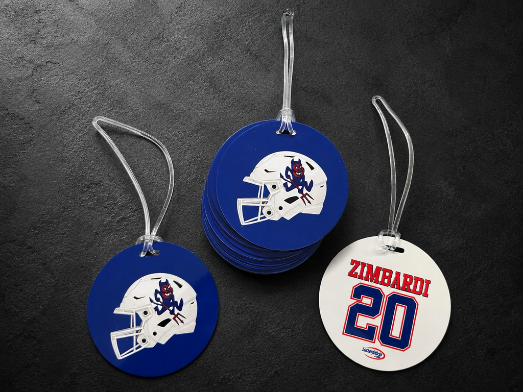 3.5" Round Metal Bag Tags