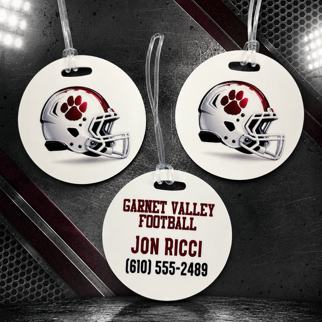 4" Round thick PVC Bag Tags