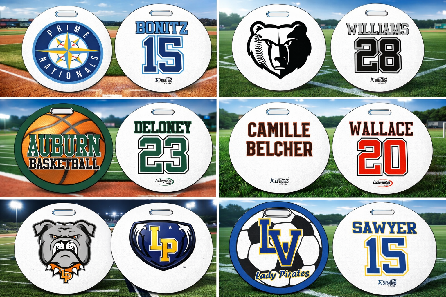 4" Round thick PVC Bag Tags